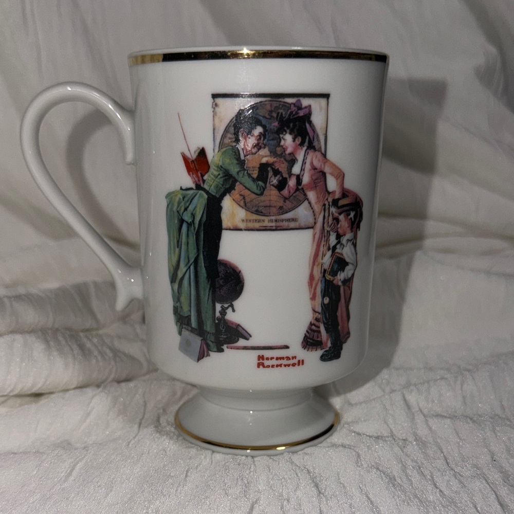 Vintage 1981 Norman Rockwell “Back to School” mug